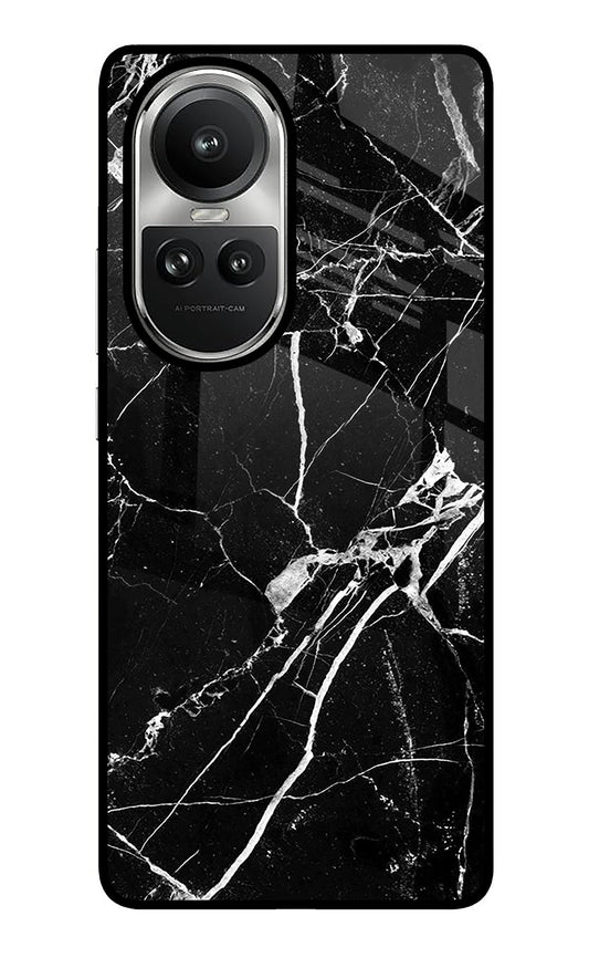 Black Marble Pattern Oppo Reno10 5G/10 Pro 5G Glass Case