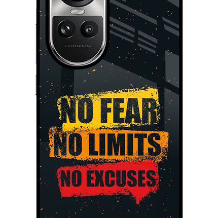 No Fear No Limits No Excuse Oppo Reno10 5G/10 Pro 5G Glass Case Back Cover by Casekaro