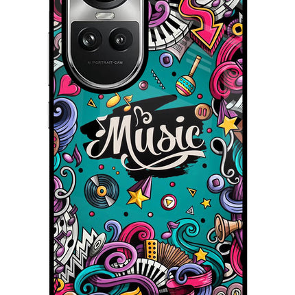 Music Graffiti Oppo Reno10 5G/10 Pro 5G Glass Case Back Cover by Casekaro