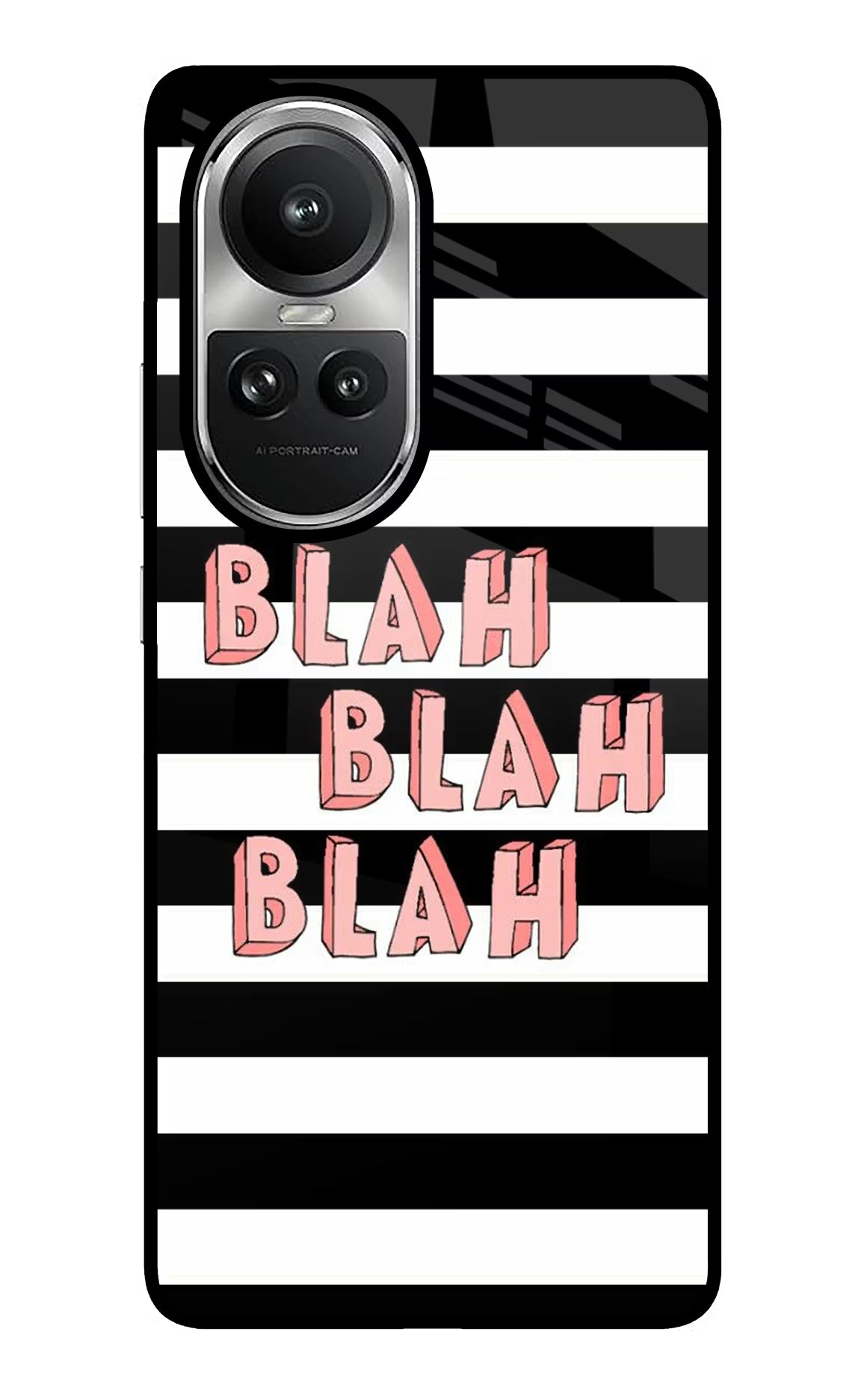 Blah Blah Blah Oppo Reno10 5G/10 Pro 5G Glass Case Back Cover by Casekaro