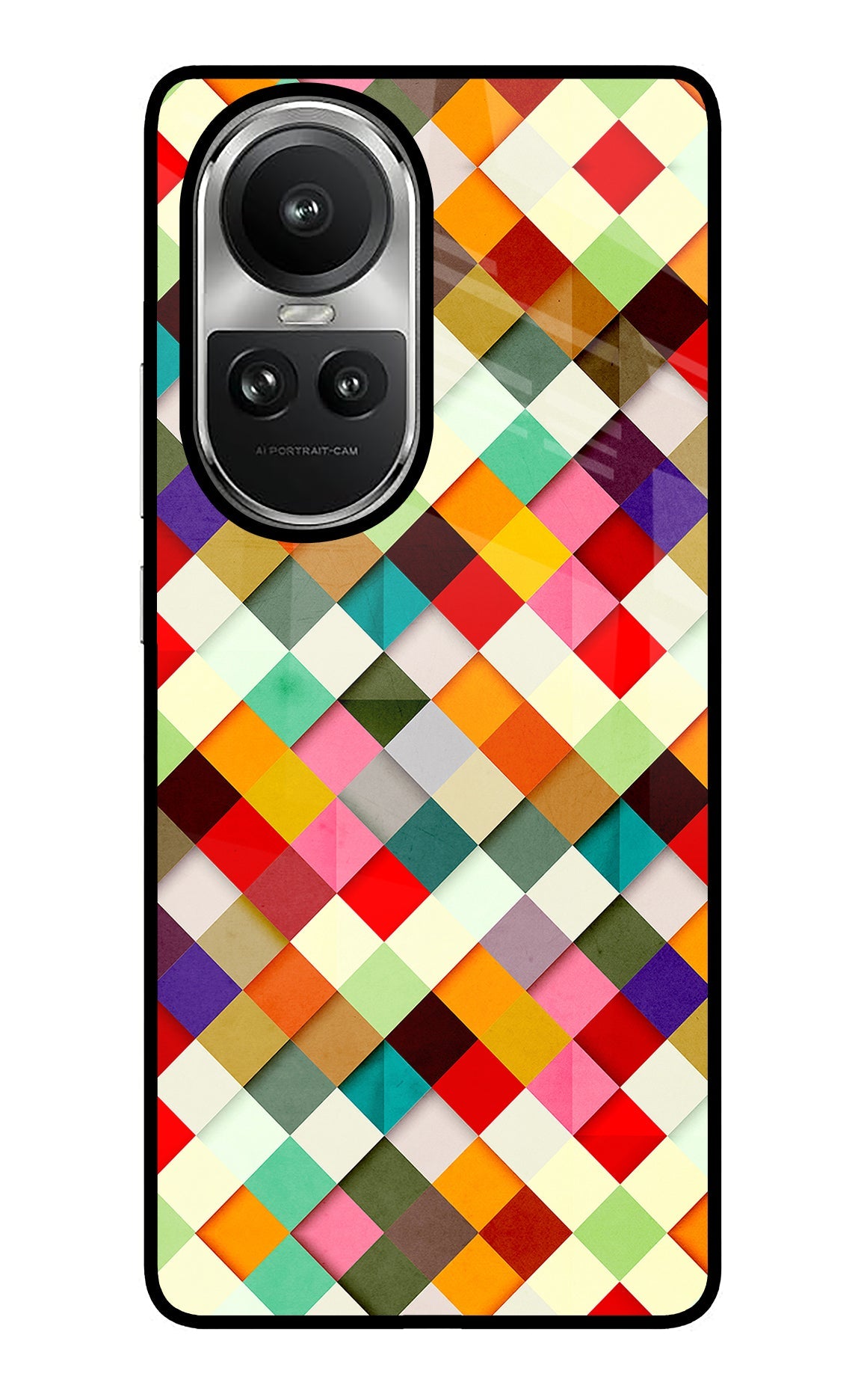 Geometric Abstract Colorful Oppo Reno10 5G/10 Pro 5G Glass Case