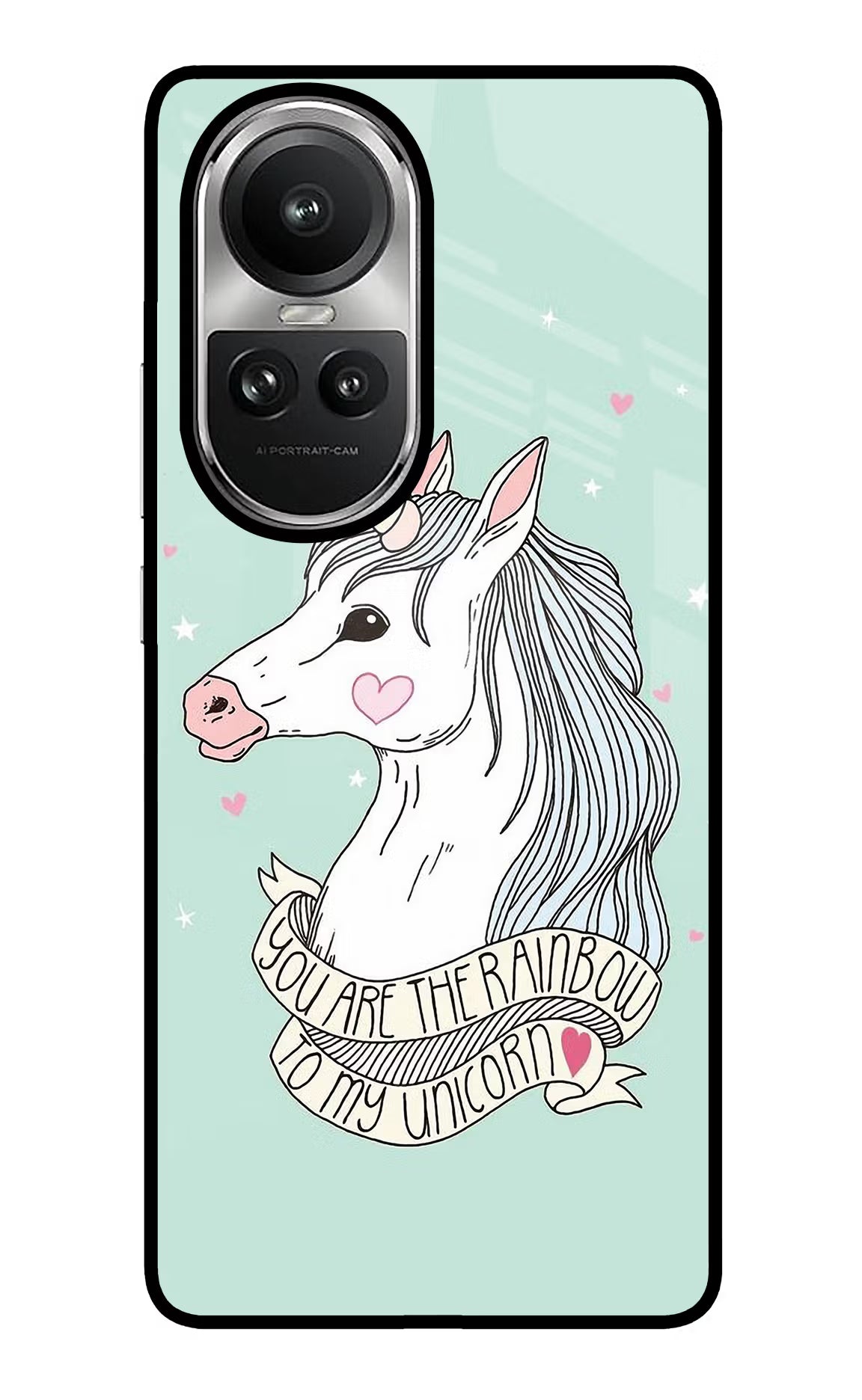 Unicorn Wallpaper Oppo Reno10 5G/10 Pro 5G Glass Case Back Cover by Casekaro