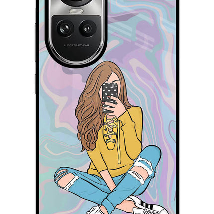 Selfie Girl Oppo Reno10 5G/10 Pro 5G Glass Case Back Cover by Casekaro
