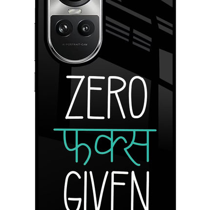 Zero Fucks Given Oppo Reno10 5G/10 Pro 5G Glass Case Back Cover by Casekaro