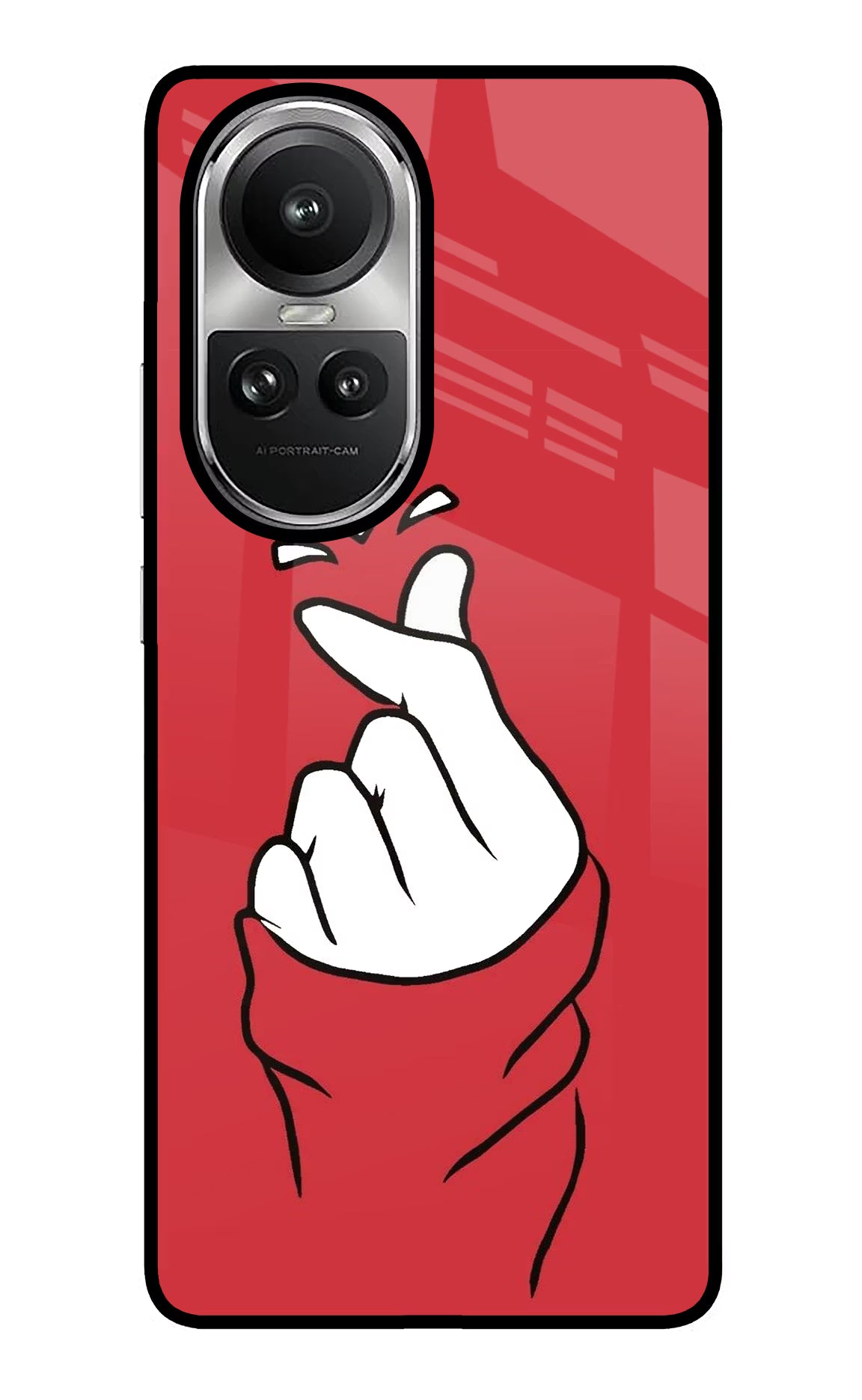 Korean Love Sign Oppo Reno10 5G/10 Pro 5G Glass Case Back Cover by Casekaro