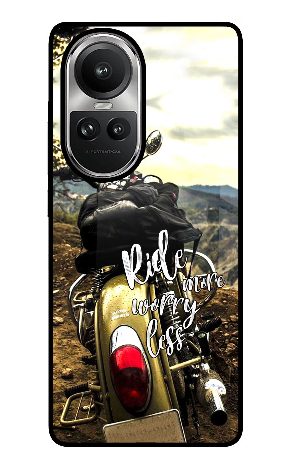 Ride More Worry Less Oppo Reno10 5G/10 Pro 5G Glass Case Back Cover by Casekaro