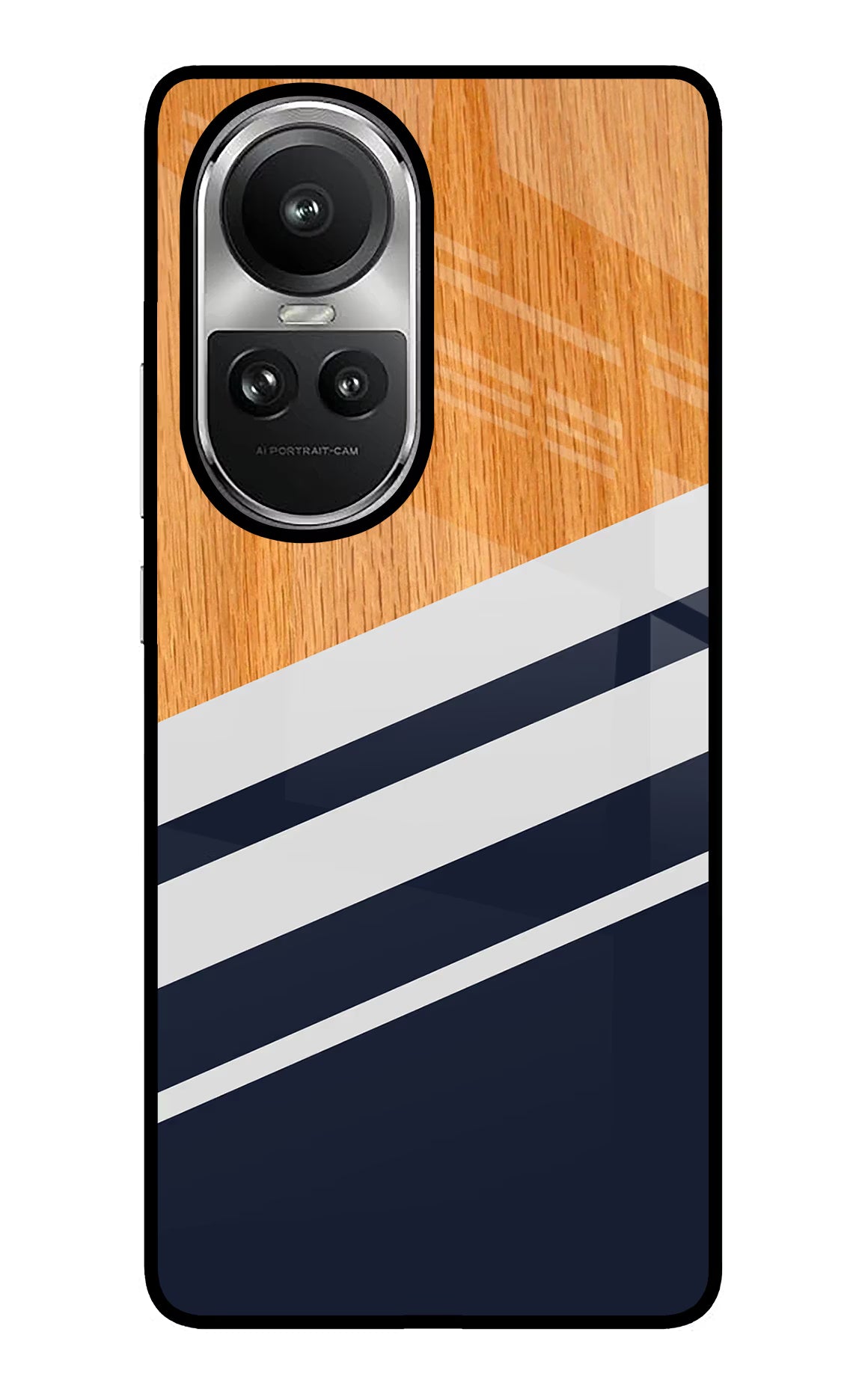 Blue and white wooden Oppo Reno10 5G/10 Pro 5G Glass Case