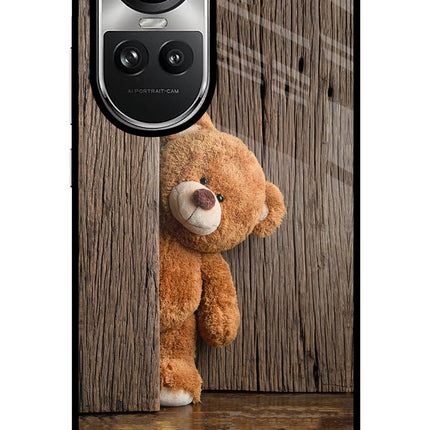 Teddy Wooden Oppo Reno10 5G/10 Pro 5G Glass Case Back Cover by Casekaro