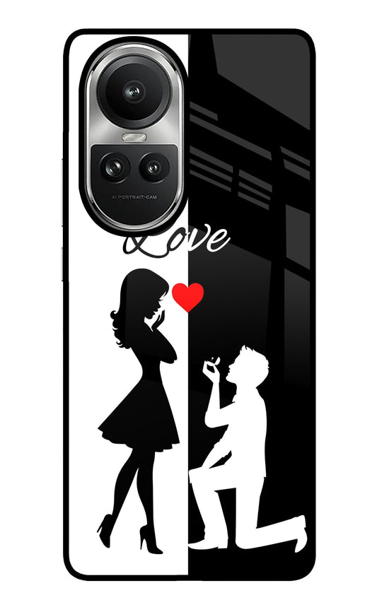 Love Propose Black And White Oppo Reno10 5G/10 Pro 5G Glass Case