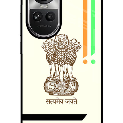 Satyamev Jayate Brown Logo Oppo Reno10 5G/10 Pro 5G Glass Case
