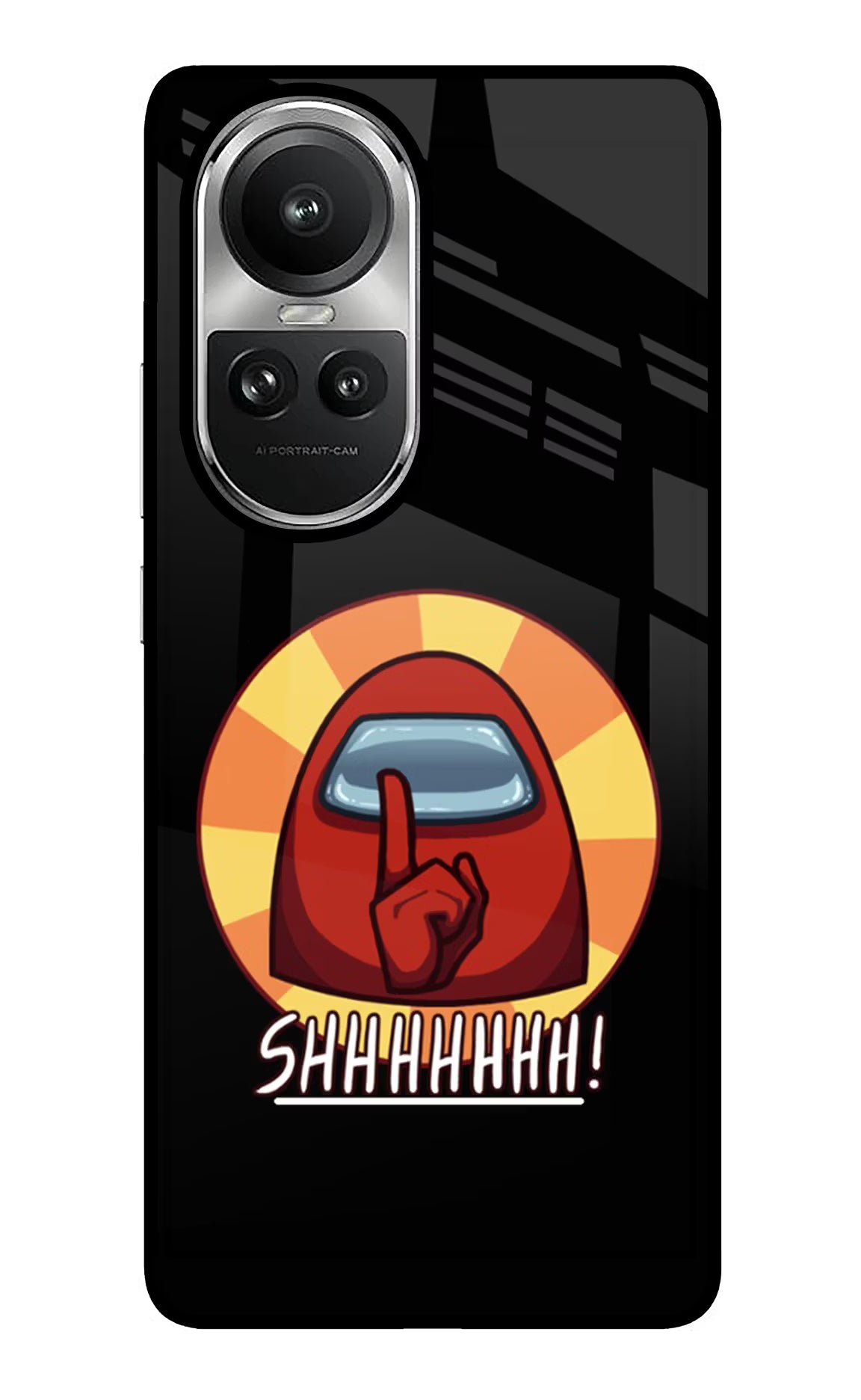 Among Us Shhh! Oppo Reno10 5G/10 Pro 5G Glass Case Back Cover by Casekaro