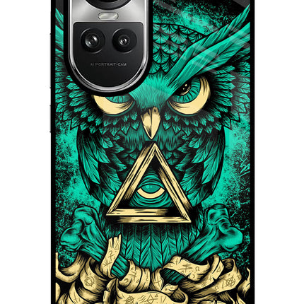 Green Owl Oppo Reno10 5G/10 Pro 5G Glass Case Back Cover by Casekaro