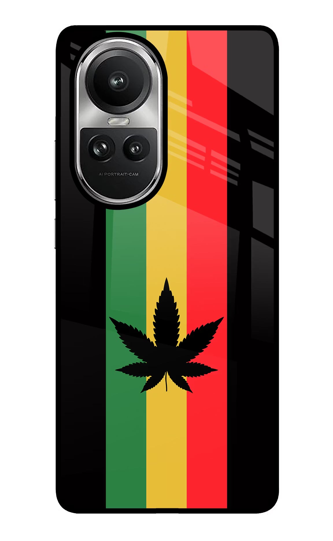 Weed Flag Oppo Reno10 5G/10 Pro 5G Glass Case Back Cover by Casekaro