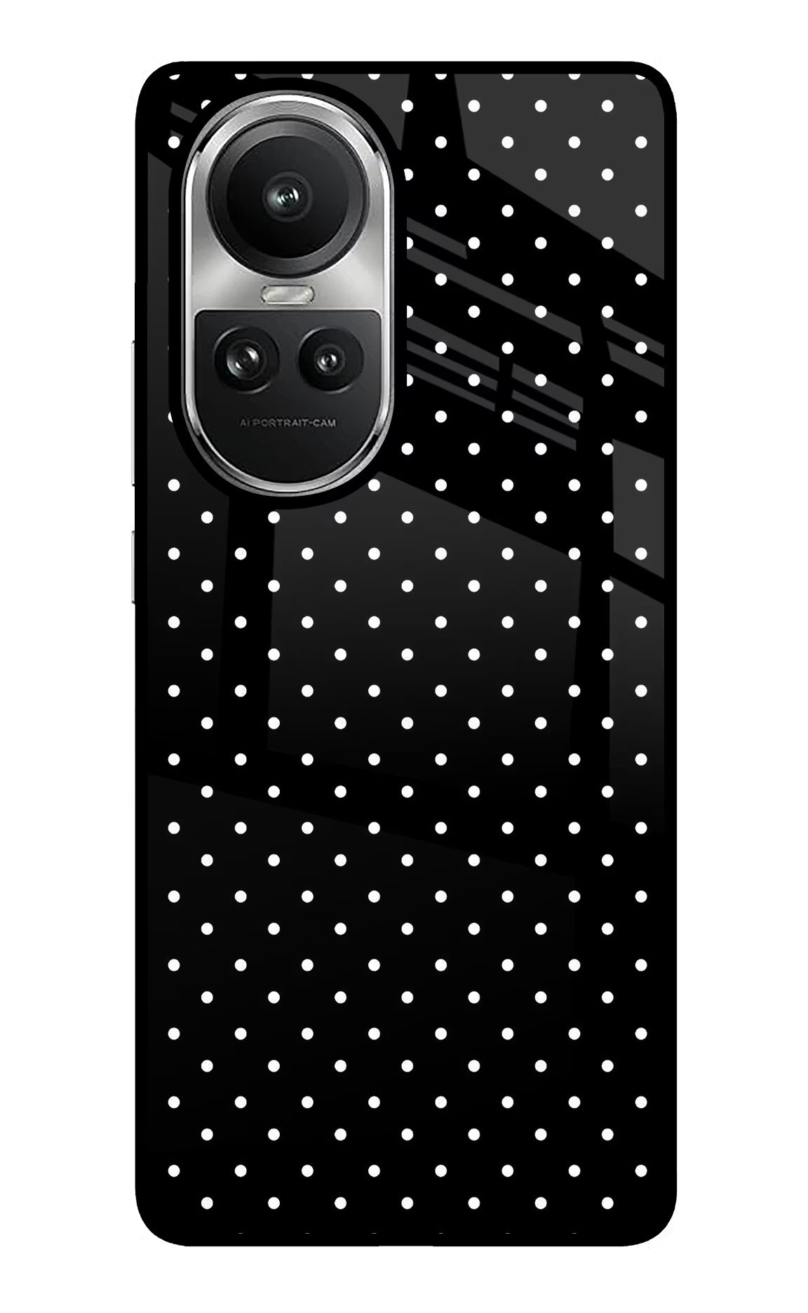 White Dots Oppo Reno10 5G/10 Pro 5G Glass Case Back Cover by Casekaro