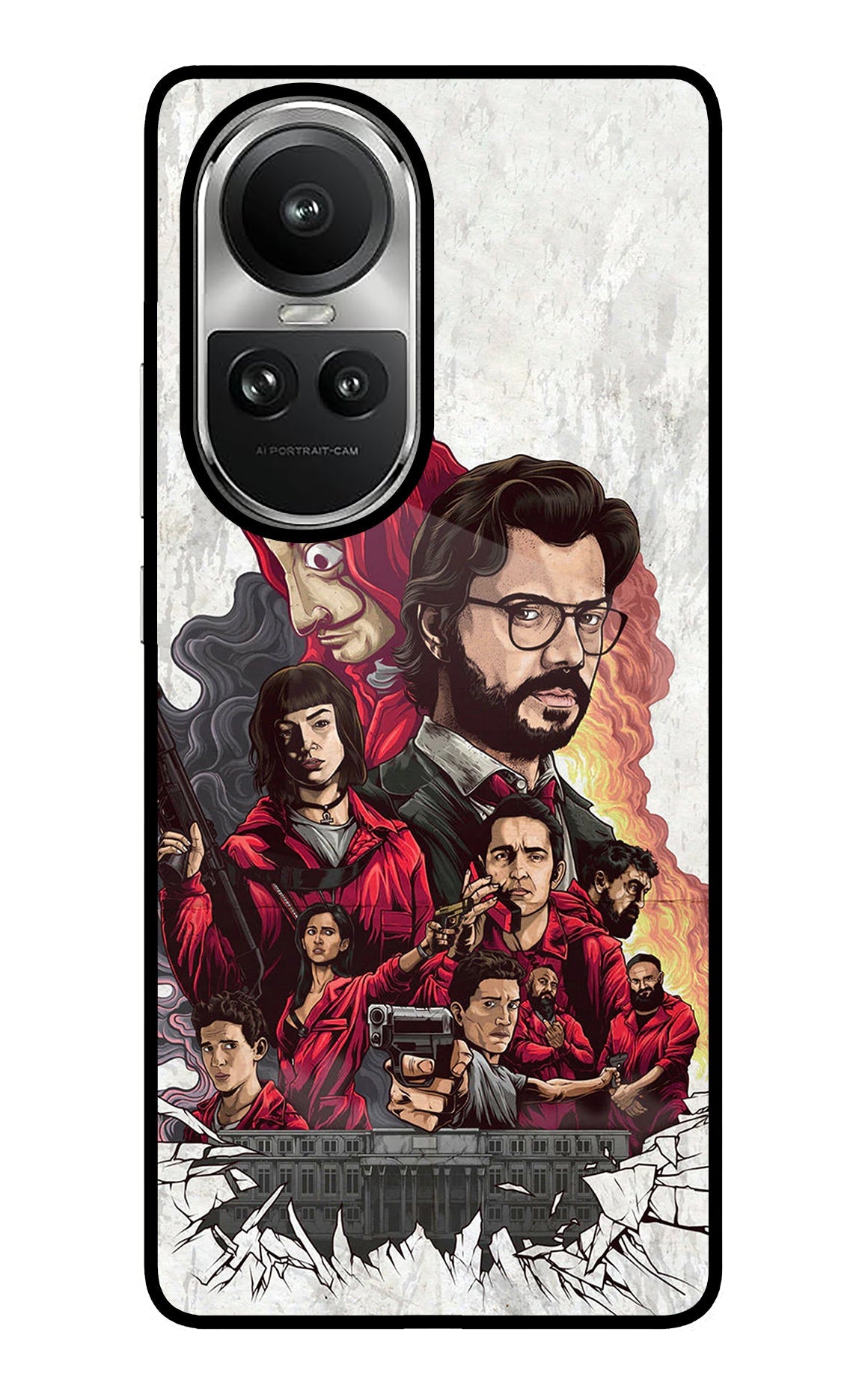 Money Heist Artwork Oppo Reno10 5G/10 Pro 5G Glass Case