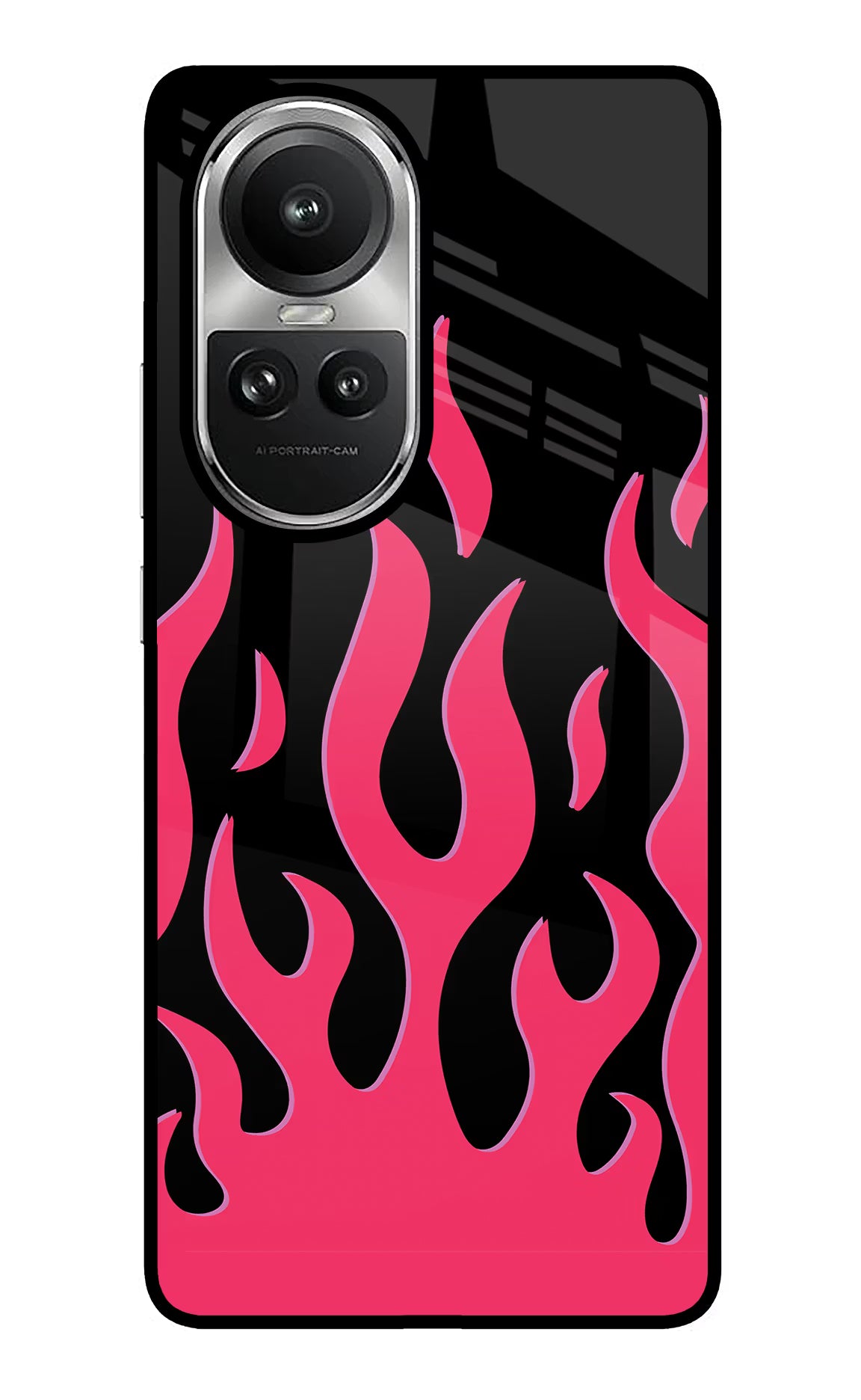 Fire Flames Oppo Reno10 5G/10 Pro 5G Glass Case Back Cover by Casekaro