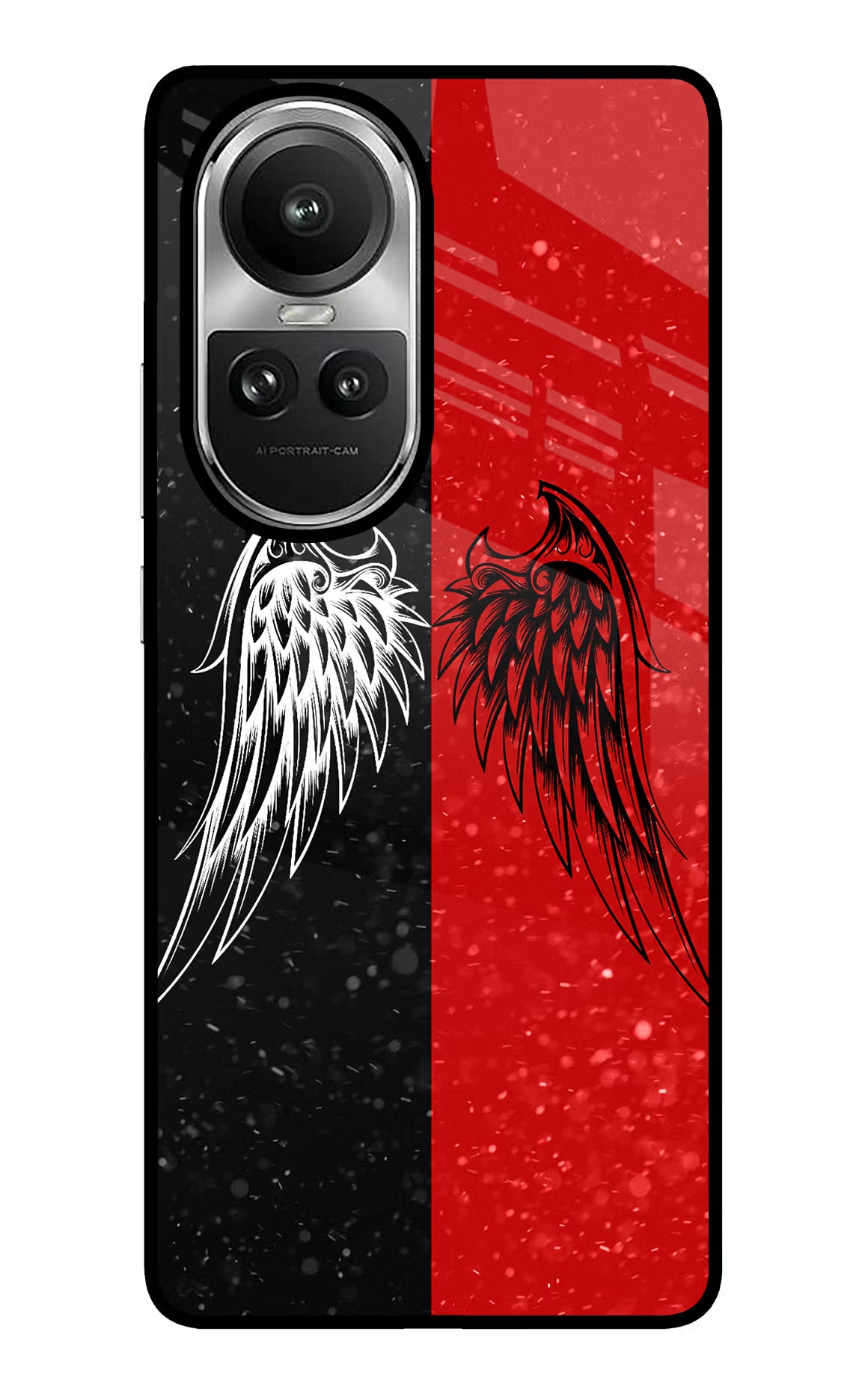 Wings Oppo Reno10 5G/10 Pro 5G Glass Case Back Cover by Casekaro