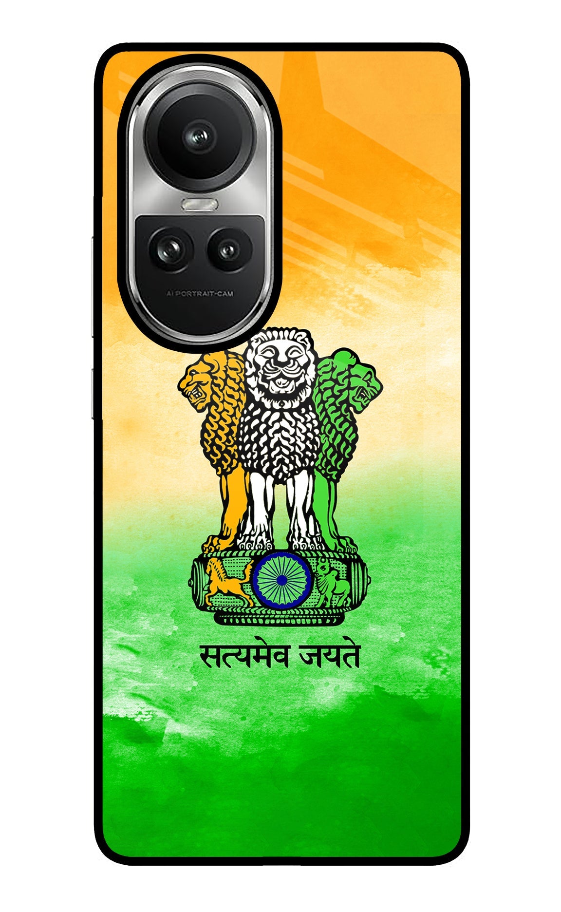 Satyamev Jayate Flag Oppo Reno10 5G/10 Pro 5G Glass Case