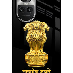 Satyamev Jayate Golden Oppo Reno10 5G/10 Pro 5G Glass Case