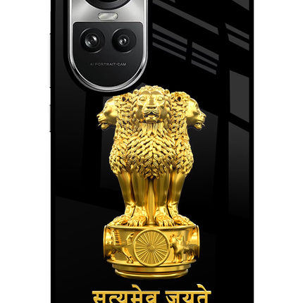 Satyamev Jayate Golden Oppo Reno10 5G/10 Pro 5G Glass Case