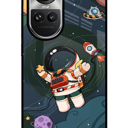 Cartoon Astronaut Oppo Reno10 5G/10 Pro 5G Glass Case