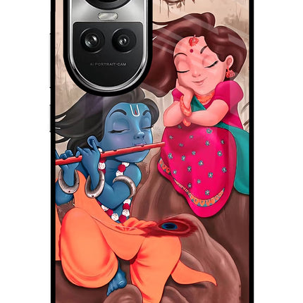 Radhe Krishna Oppo Reno10 5G/10 Pro 5G Glass Case Back Cover by Casekaro