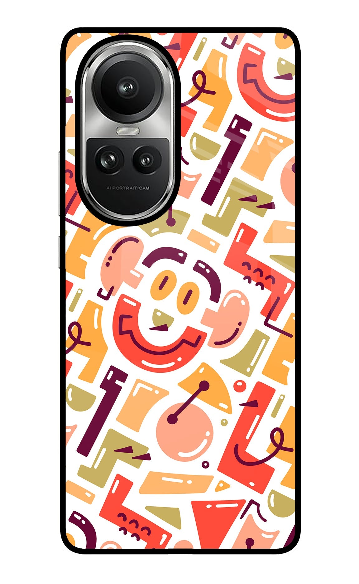 Doodle Pattern Oppo Reno10 5G/10 Pro 5G Glass Case