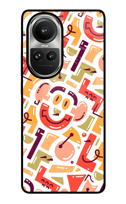 Doodle Pattern Oppo Reno10 5G/10 Pro 5G Glass Case