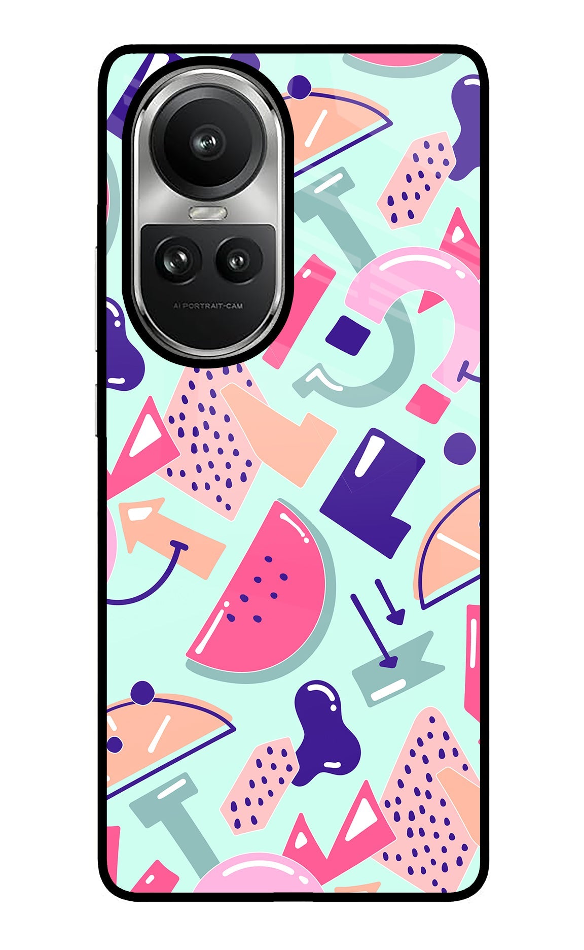 Doodle Pattern Oppo Reno10 5G/10 Pro 5G Glass Case