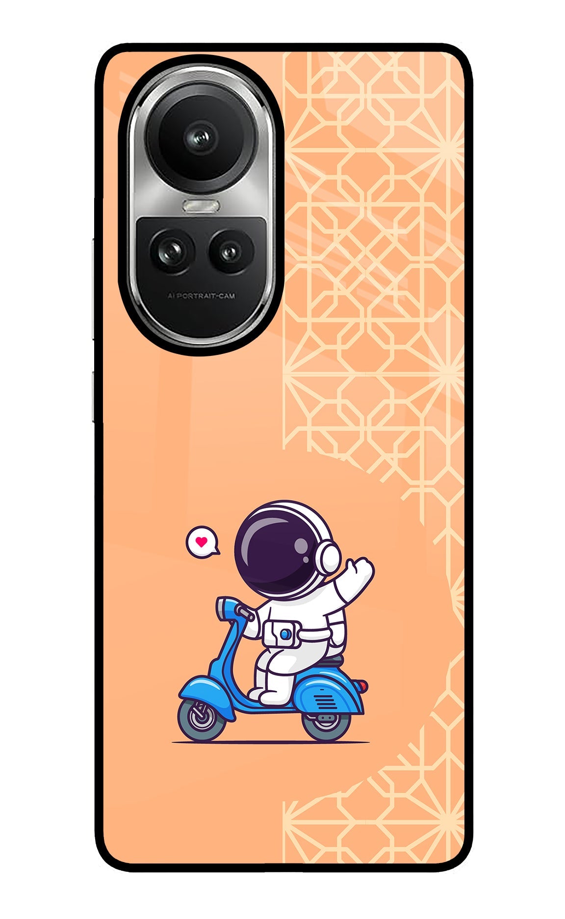 Cute Astronaut Riding Oppo Reno10 5G/10 Pro 5G Glass Case