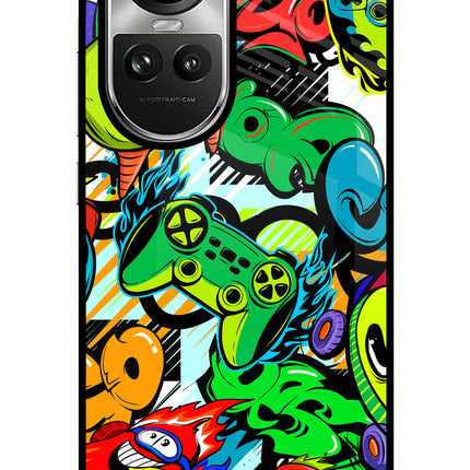 Game Doodle Oppo Reno10 5G/10 Pro 5G Glass Case