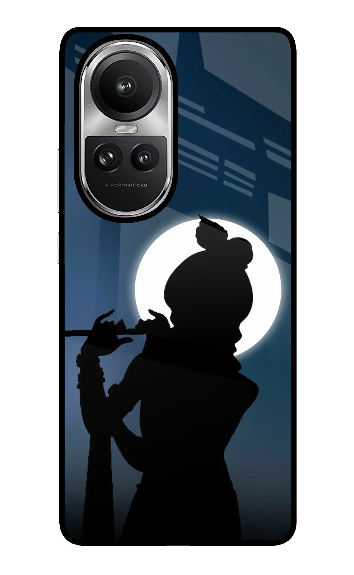 Shri Krishna Silhouette Oppo Reno10 5G/10 Pro 5G Glass Case Back Cover by Casekaro