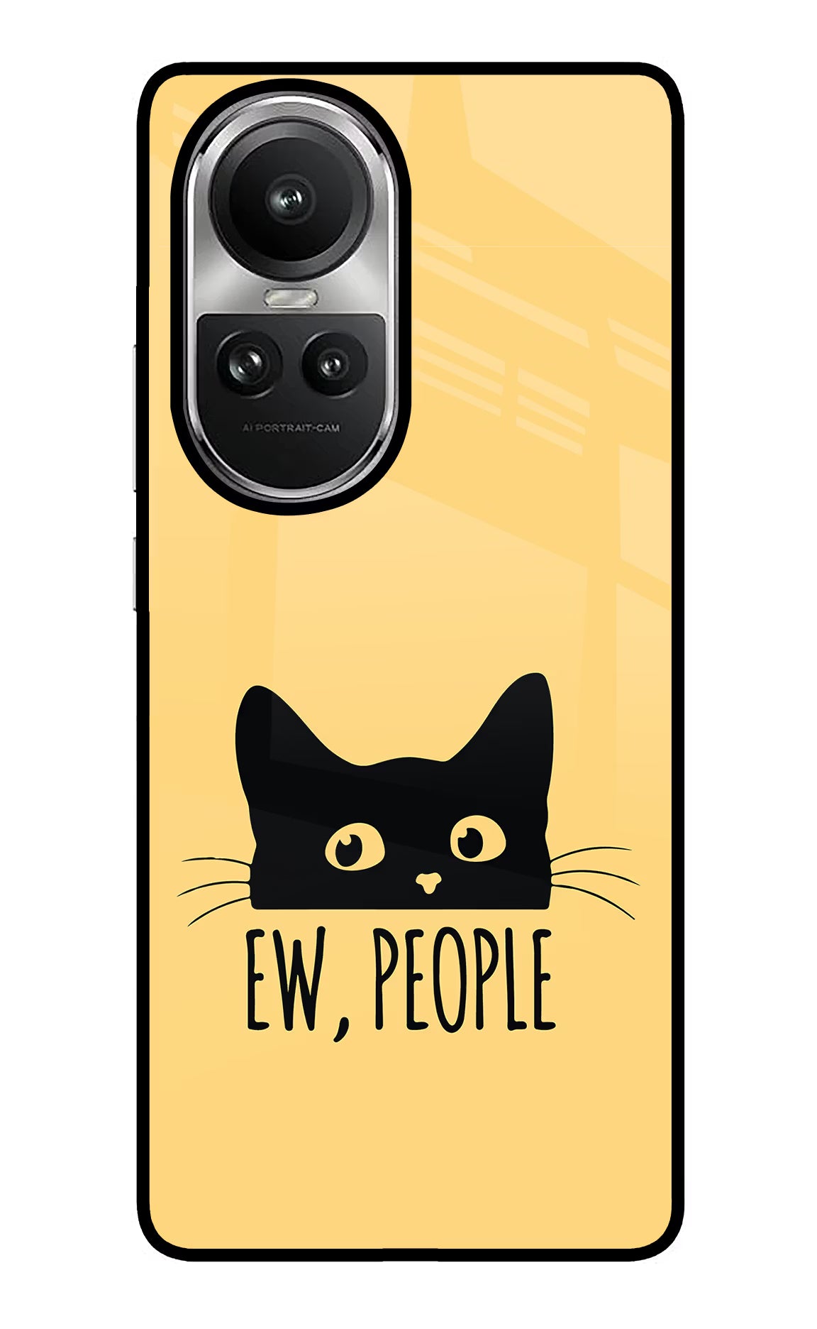 Ew People Catitude Oppo Reno10 5G/10 Pro 5G Glass Case Back Cover by Casekaro
