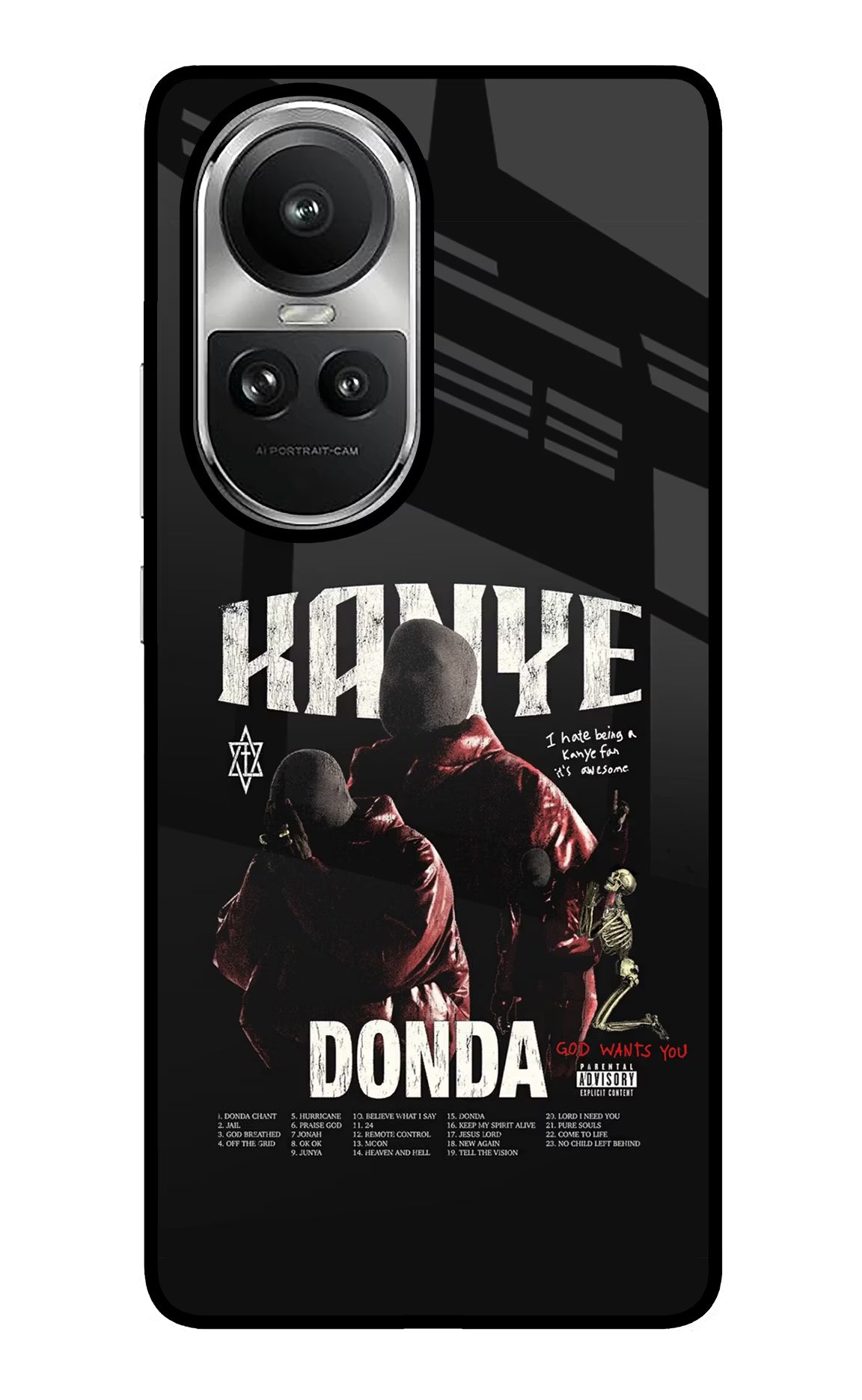 Donda Kanye West Oppo Reno10 5G/10 Pro 5G Glass Case Back Cover by Casekaro
