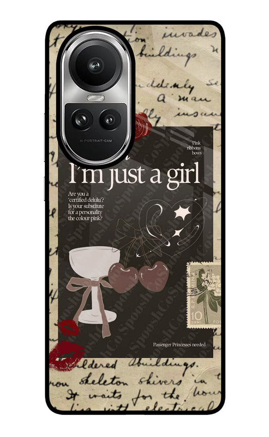 I am just a girl Oppo Reno10 5G/10 Pro 5G Glass Case