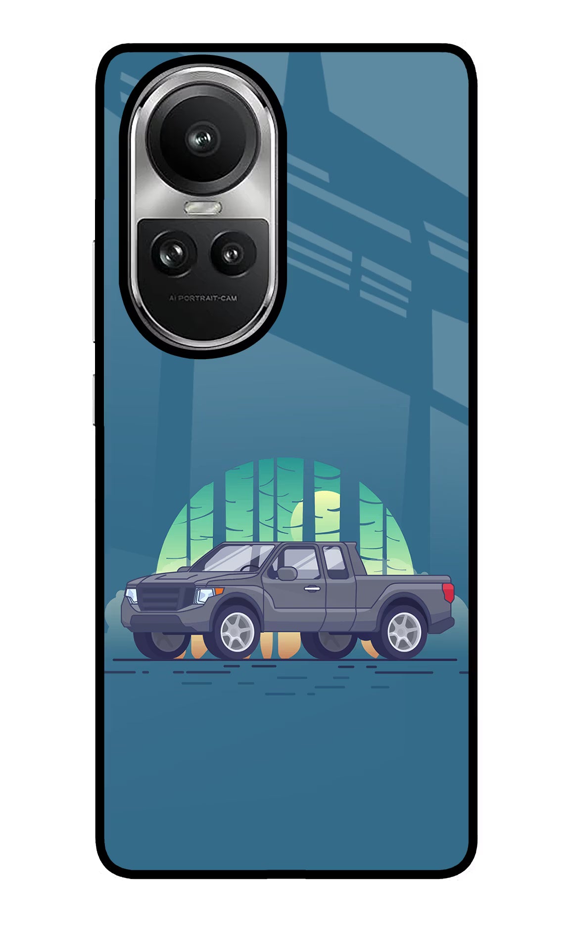 Retro Garage Vibe Oppo Reno10 5G/10 Pro 5G Glass Case Back Cover by Casekaro