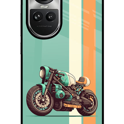 Striped Moto Drift Oppo Reno10 5G/10 Pro 5G Glass Case Back Cover by Casekaro