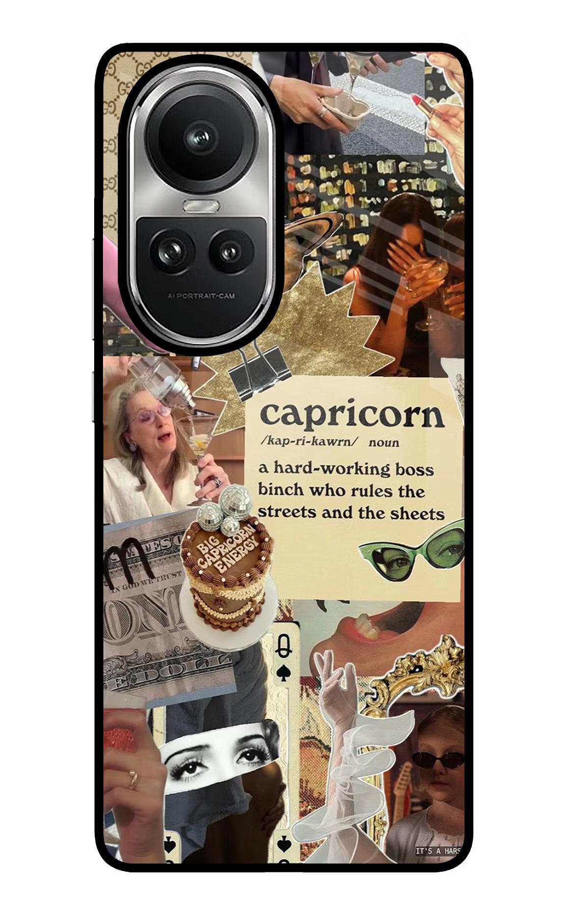 Capricorn Zodiac Oppo Reno10 5G/10 Pro 5G Glass Case Back Cover by Casekaro