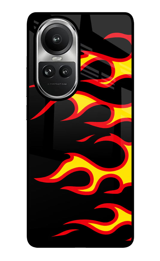 Side Sweep Flames Oppo Reno10 5G/10 Pro 5G Glass Case