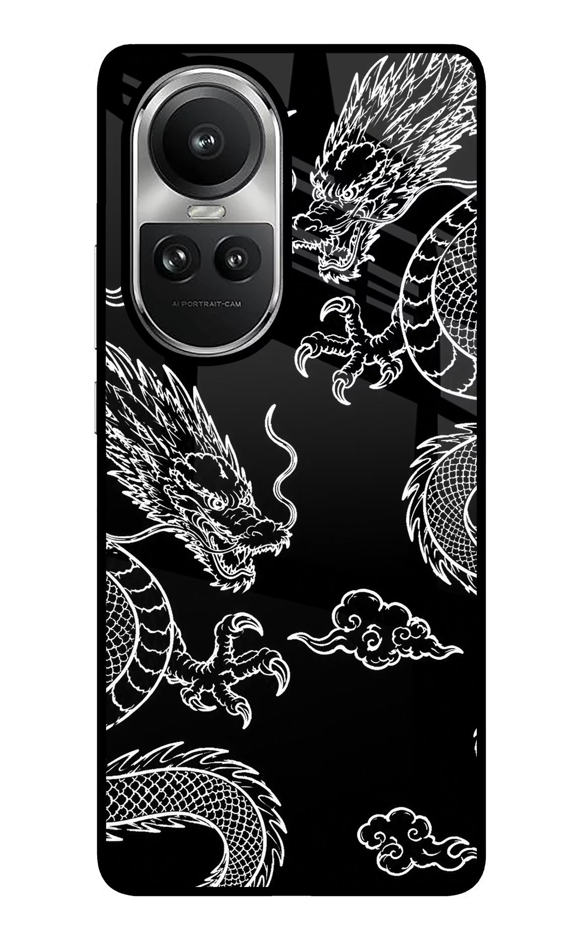 Twin Dragons Oppo Reno10 5G/10 Pro 5G Glass Case Back Cover by Casekaro