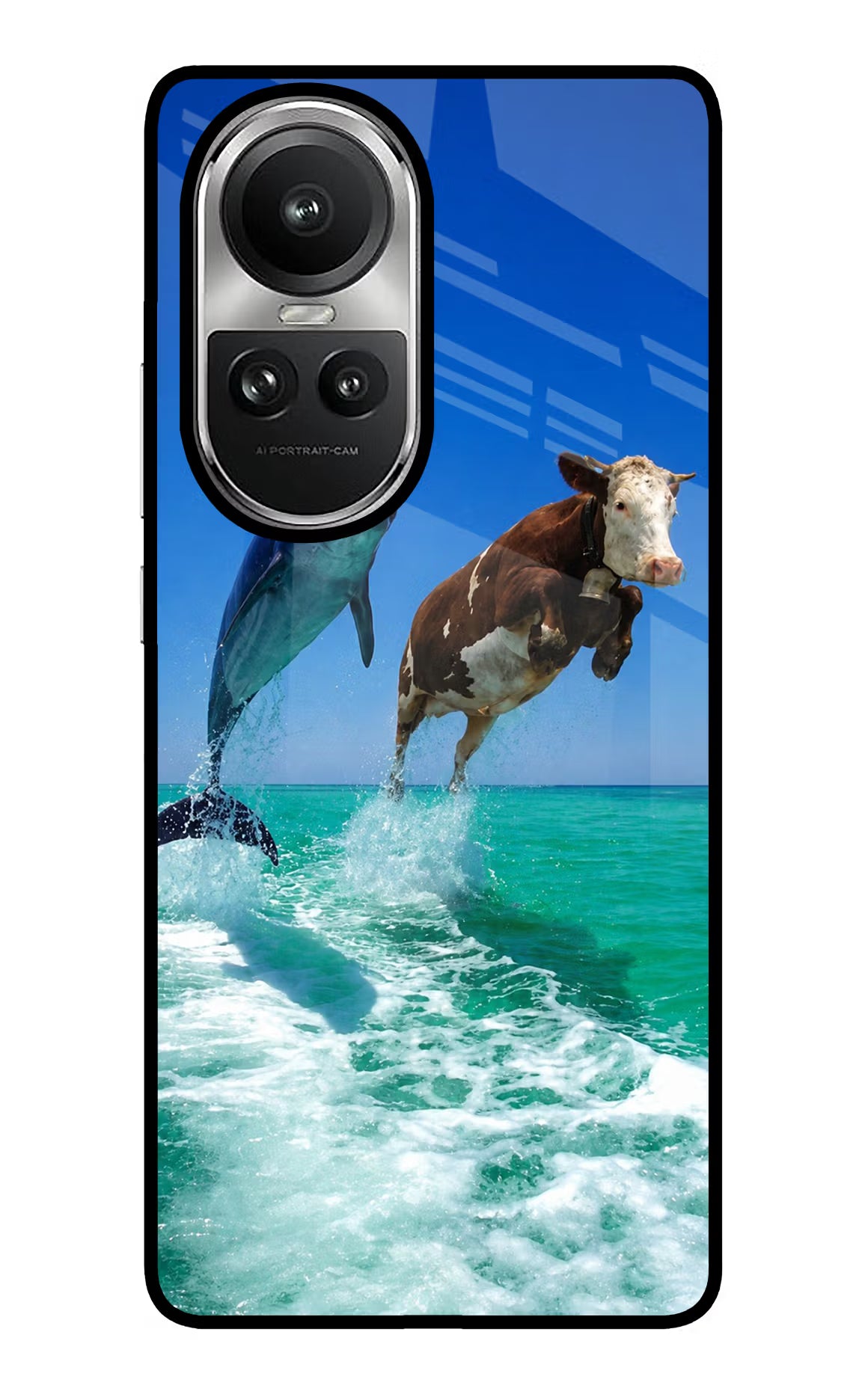 Dolphin vs Cow Oppo Reno10 5G/10 Pro 5G Glass Case