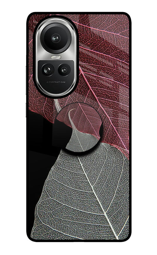 Leaf Pattern Oppo Reno10 5G/10 Pro 5G Glass Case