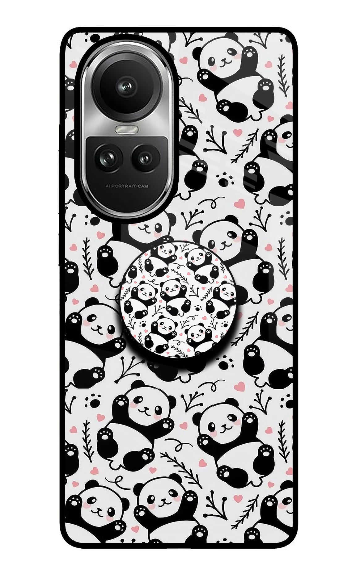 Cute Panda Oppo Reno10 5G/10 Pro 5G Glass Case