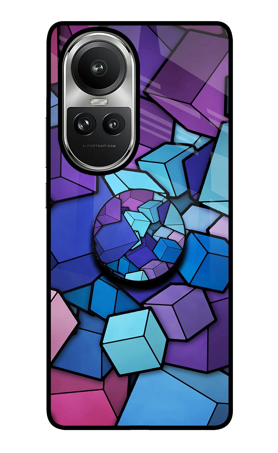 Cubic Abstract Oppo Reno10 5G/10 Pro 5G Glass Case