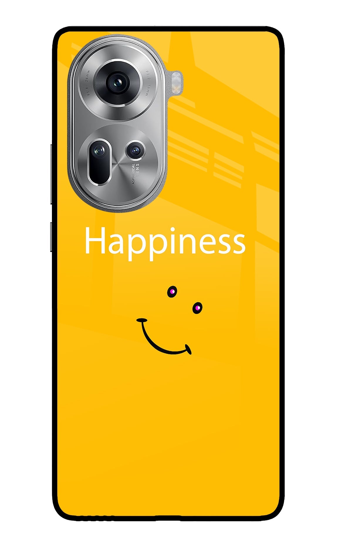 Happiness With Smiley Oppo Reno11 Glass Case