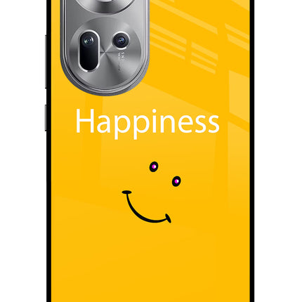 Happiness With Smiley Oppo Reno11 Glass Case Back Cover by Casekaro