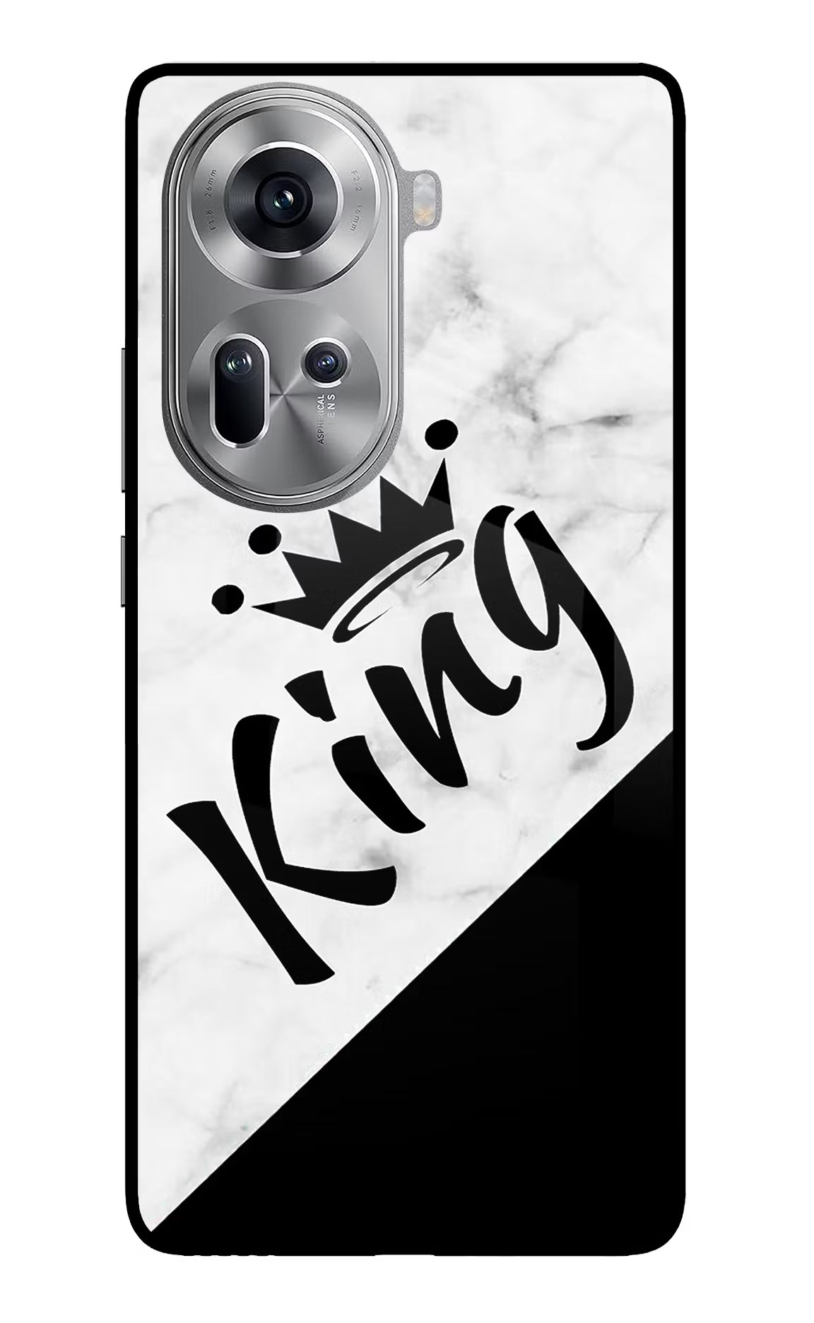 King Oppo Reno11 Glass Case Back Cover by Casekaro