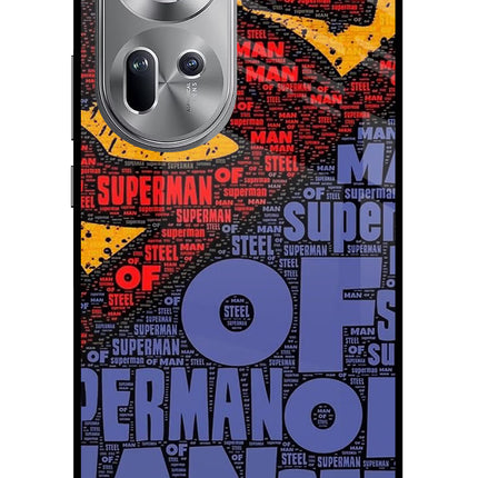 Superman Oppo Reno11 Glass Case Back Cover by Casekaro