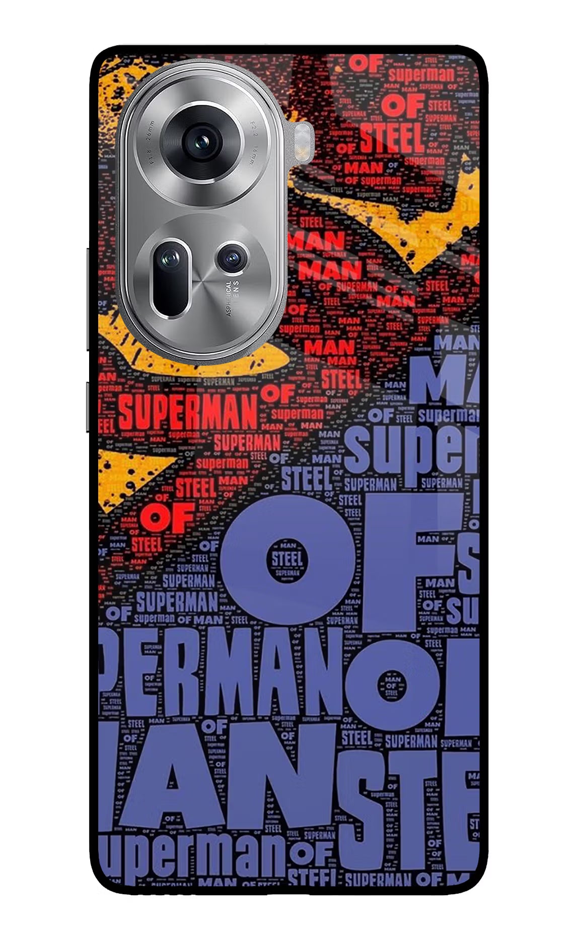Superman Oppo Reno11 Glass Case Back Cover by Casekaro