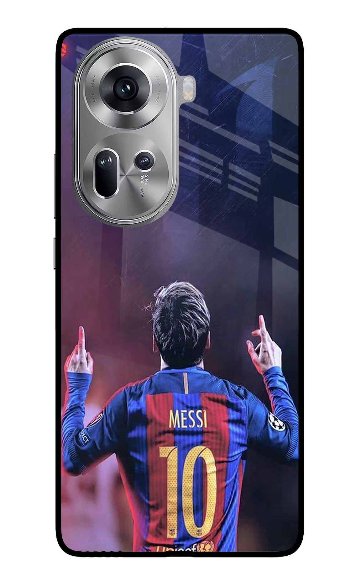 Messi Oppo Reno11 Glass Case Back Cover by Casekaro